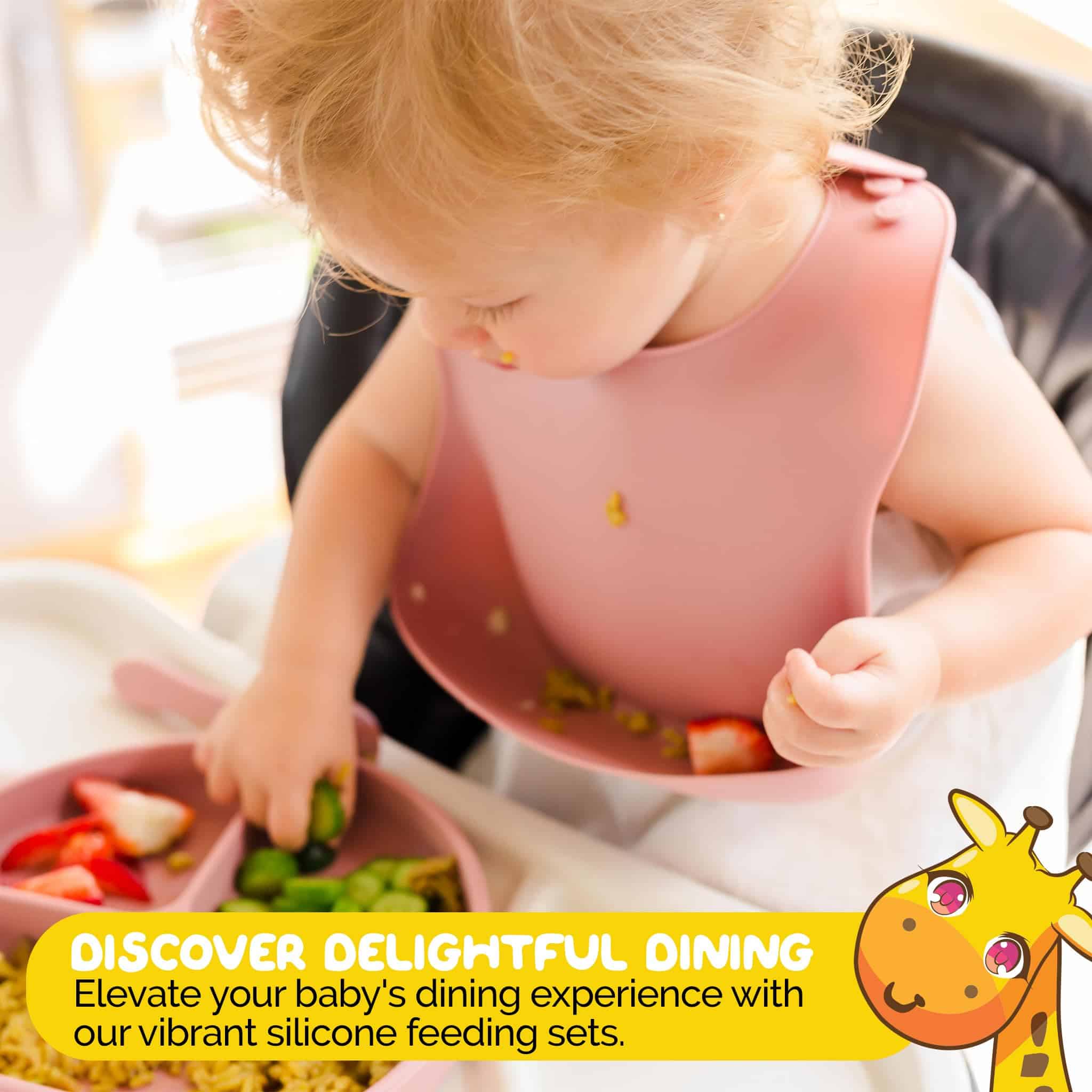 Juego de alimentación Muqee Peeko en color rosa turco para - Imagen 6