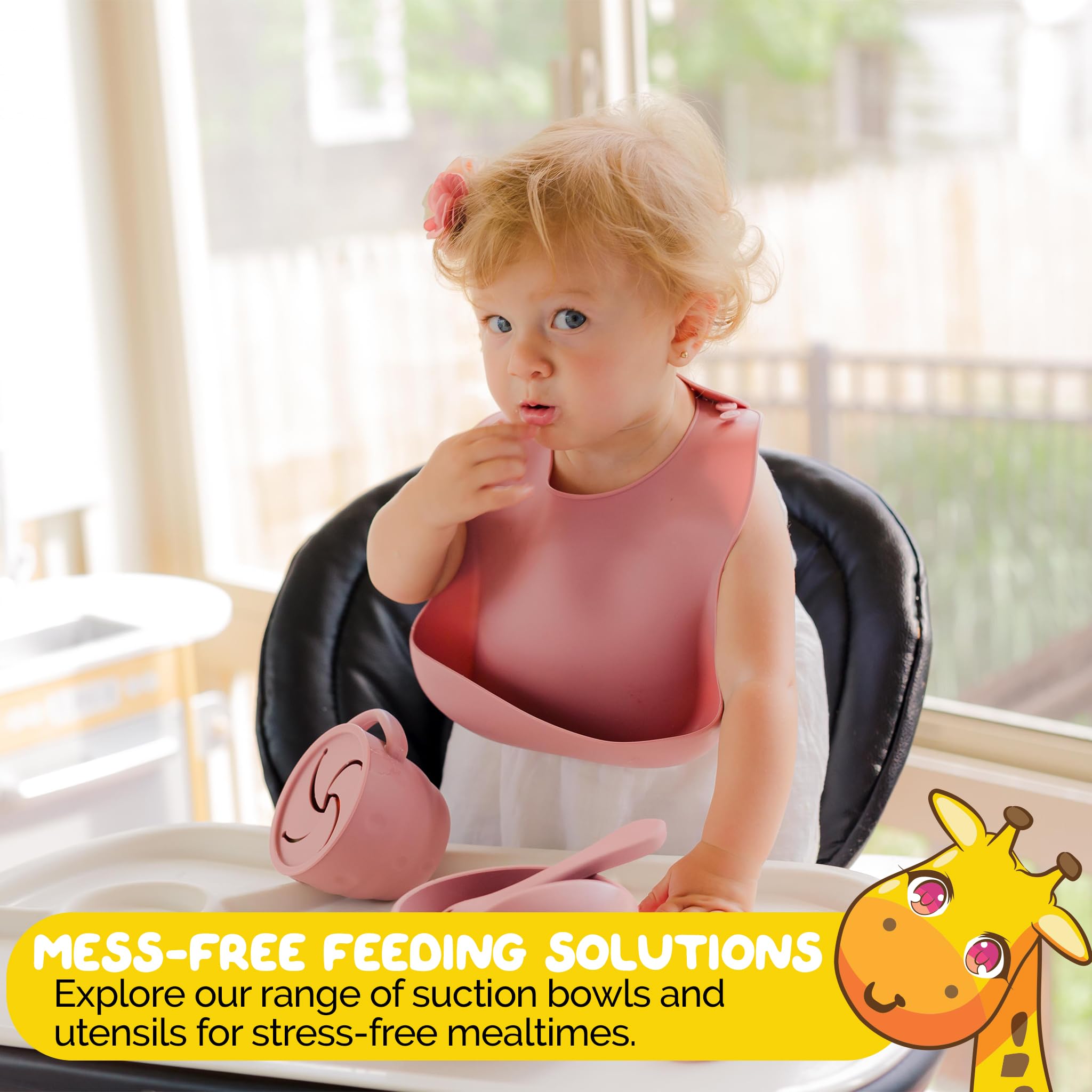 Juego de alimentación Muqee Peeko en color rosa turco para - Imagen 5