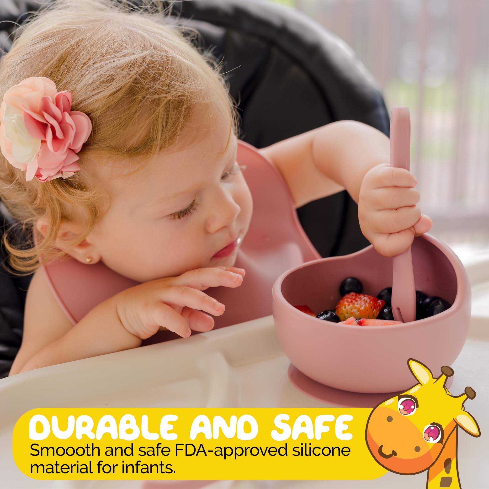 Juego de alimentación Muqee Peeko en color rosa turco para - Imagen 4