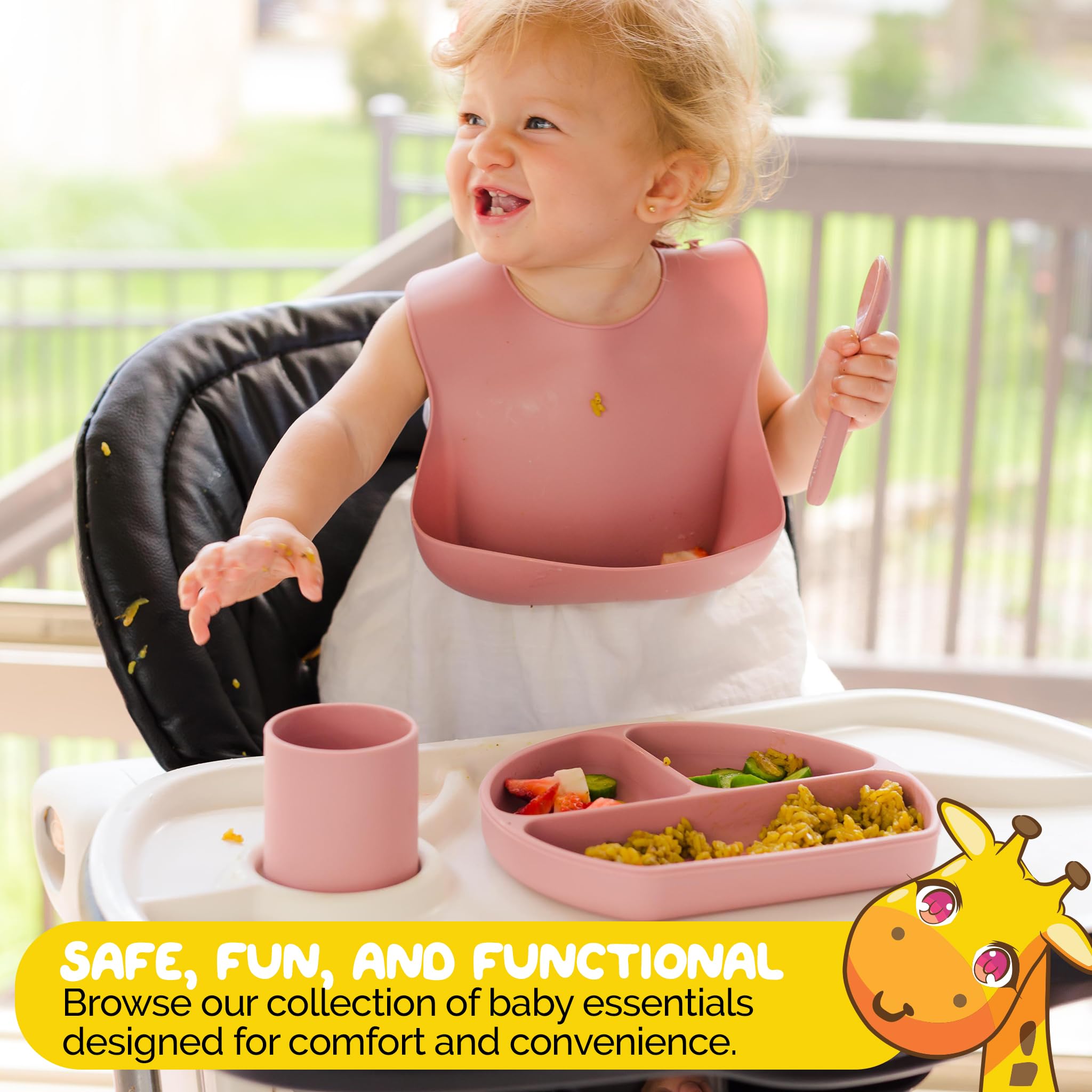 Juego de alimentación Muqee Peeko en color rosa turco para - Imagen 7