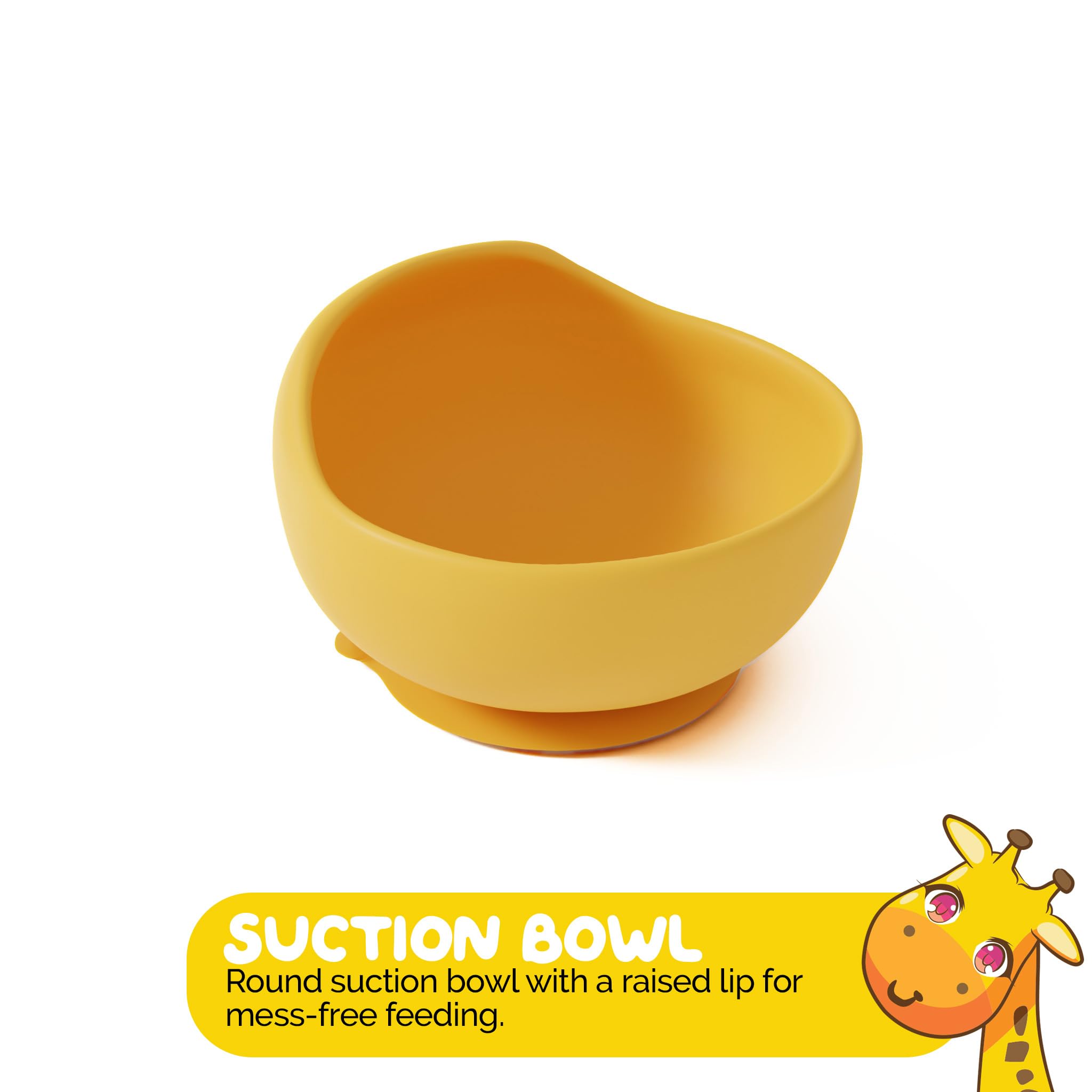 Set de alimentación de silicona por Muqee Peeko en amarillo - Imagen 10