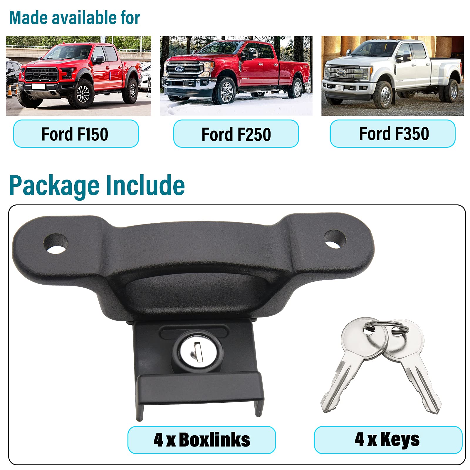 Anclajes de amarre de caja F150 F250 F350 Boxlink para Ford - Imagen 7