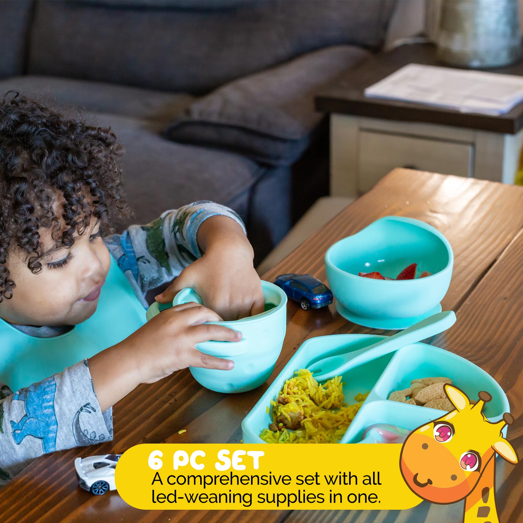 Set de alimentación infantil Muqee Peeko Led Weaning en - Imagen 3