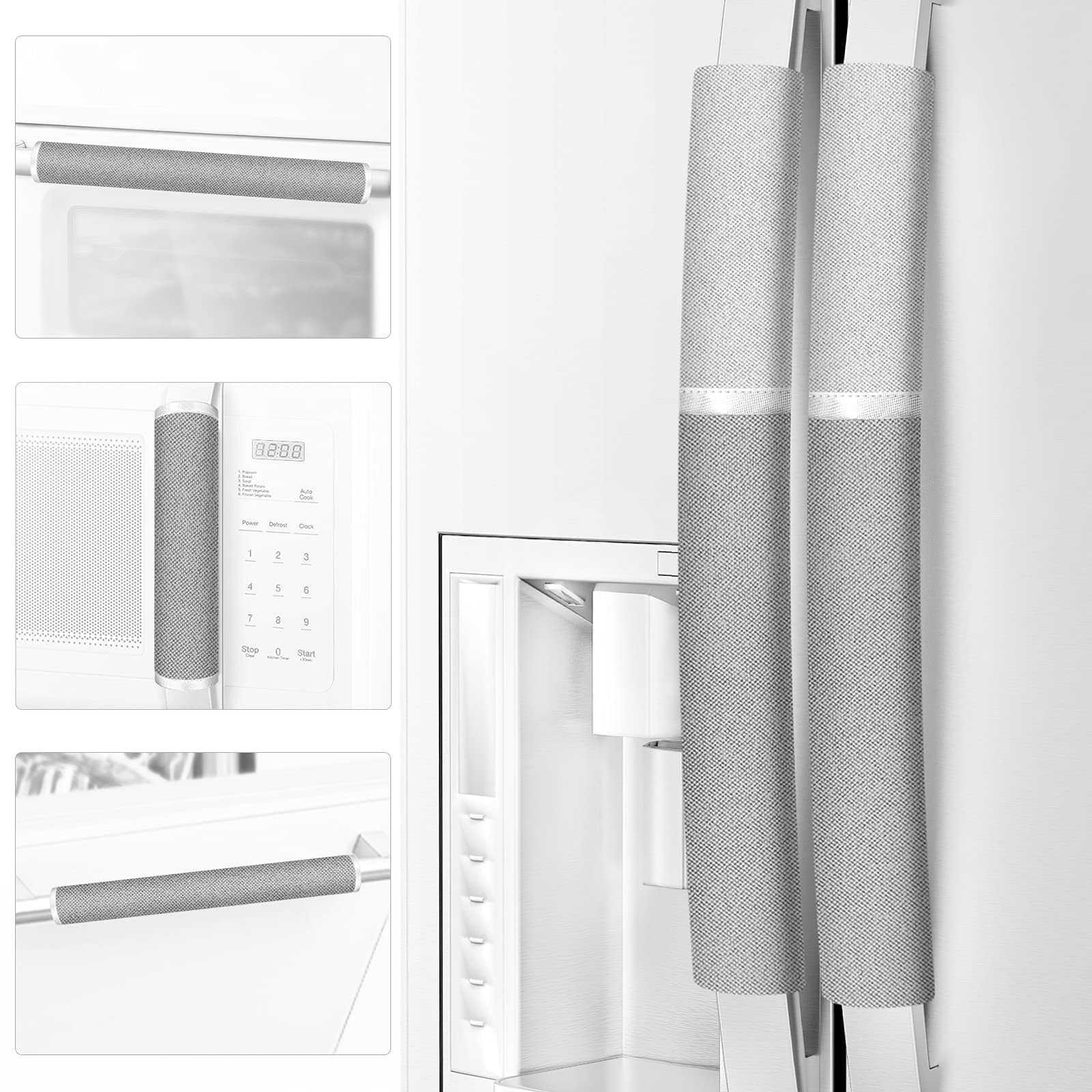 Cubiertas de manija para refrigerador -Gris, 5 piezas