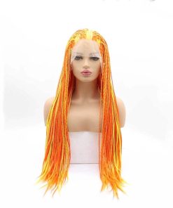 Pelucas de Trenza de Color Amarillo/Naranja Mezclado Melody