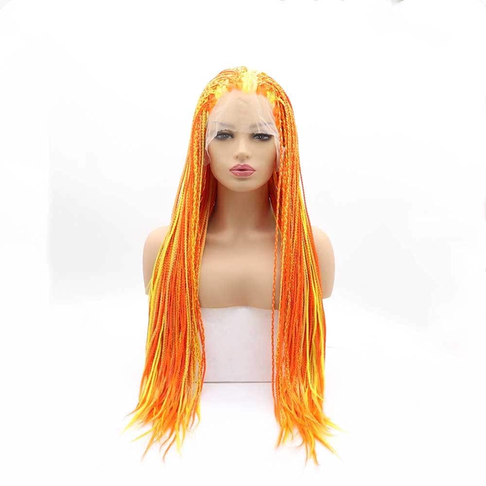 Pelucas de Trenza de Color Amarillo/Naranja Mezclado Melody