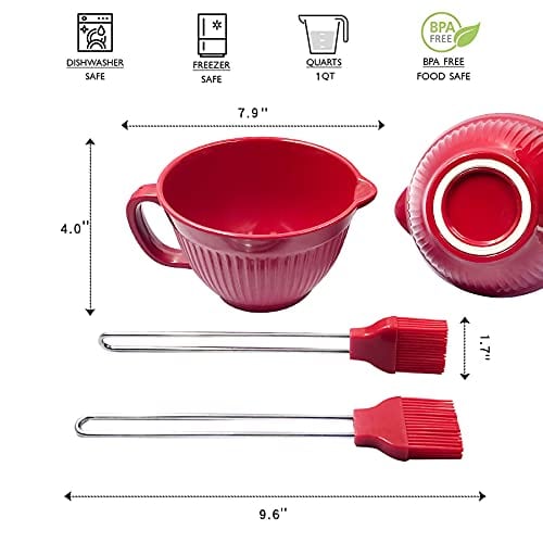 Set de tazón de mezcla de 1 QT con juego de brochas de - Imagen 7