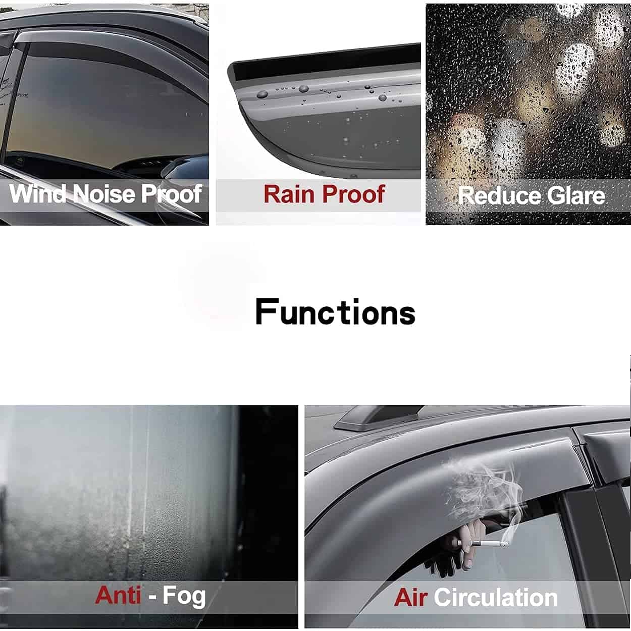 Kucaruce 94642 Deflectores para Ventanas Laterales, Juego - Imagen 5