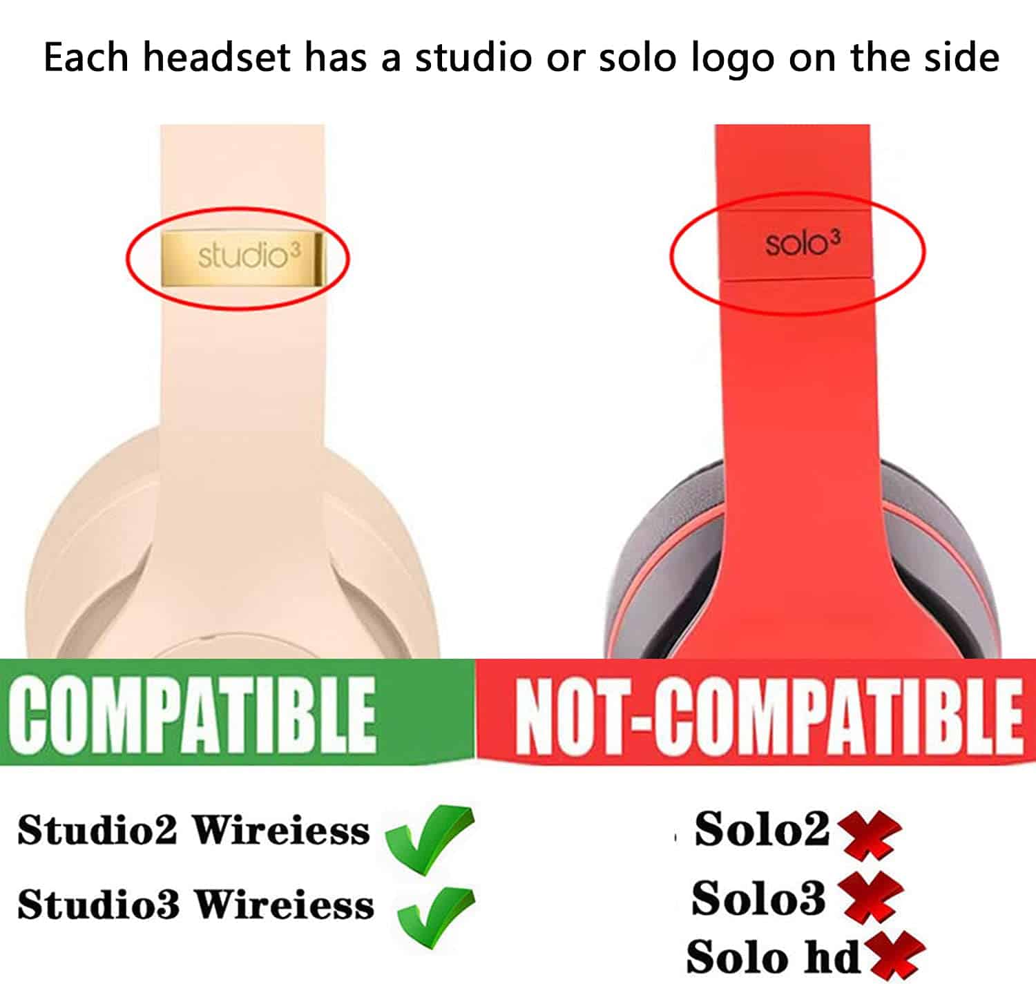 QKSOTY Studio 3 Headband Piezas de Repuesto Accesorios Kit - Imagen 5