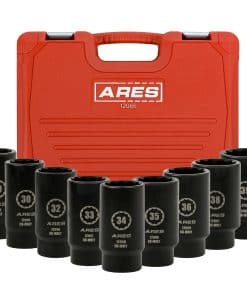 Juego de 9 llaves de vaso para tuercas de eje ARES 12066 -