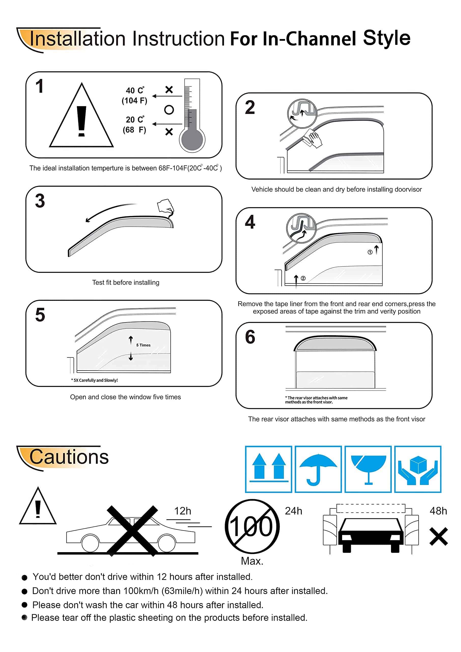 Deebior 94751 Deflector de Ventana Lateral Original para - Imagen 7