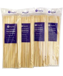 Brochetas Pesadas de Bambú Renovable KingSeal, Palitos para