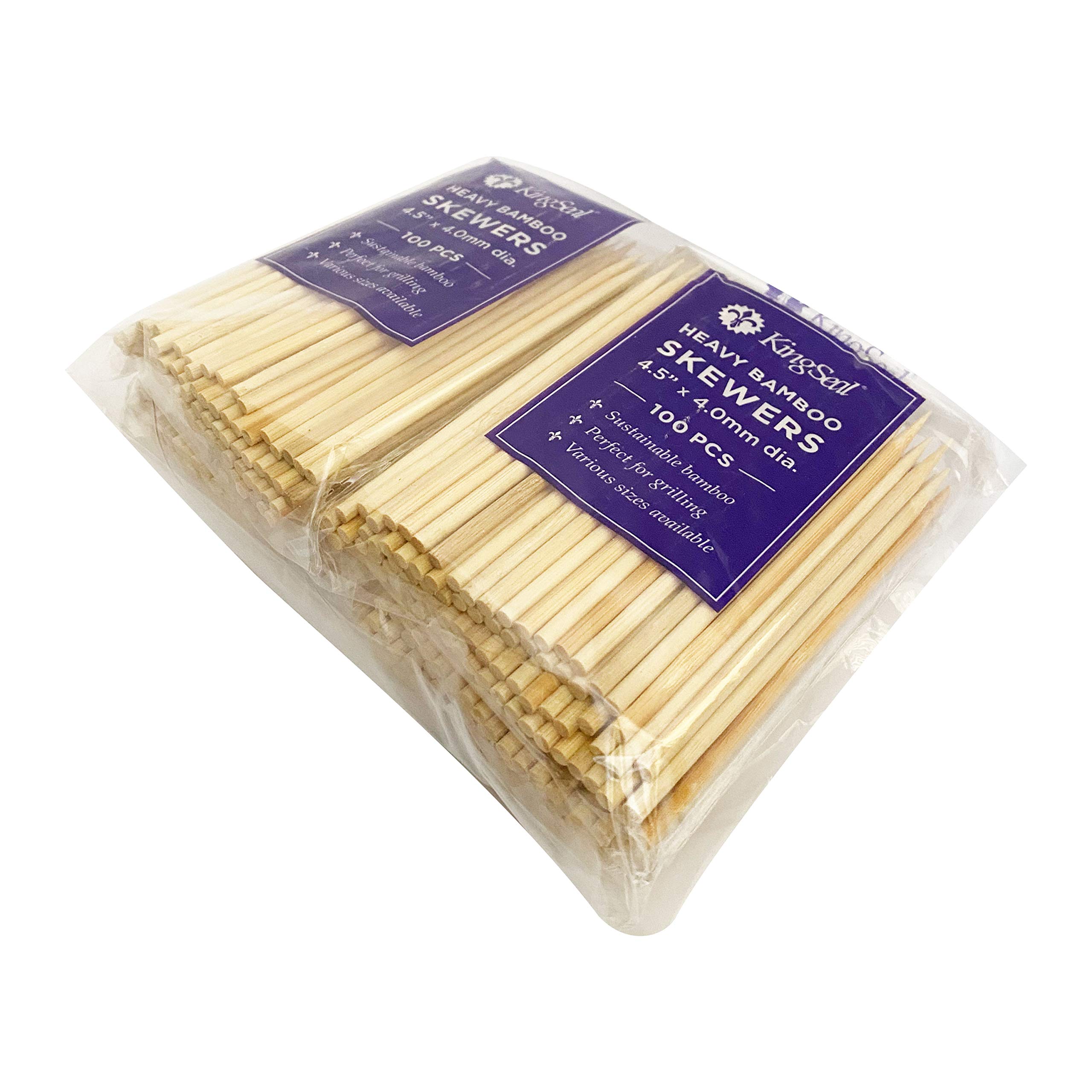Brochetas de bambú renovables KingSeal, resistentes, 4,5 - Imagen 4