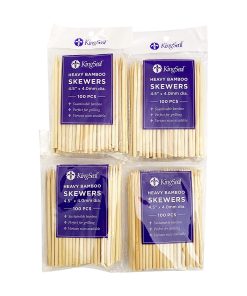 Brochetas de bambú renovables KingSeal, resistentes, 4,5
