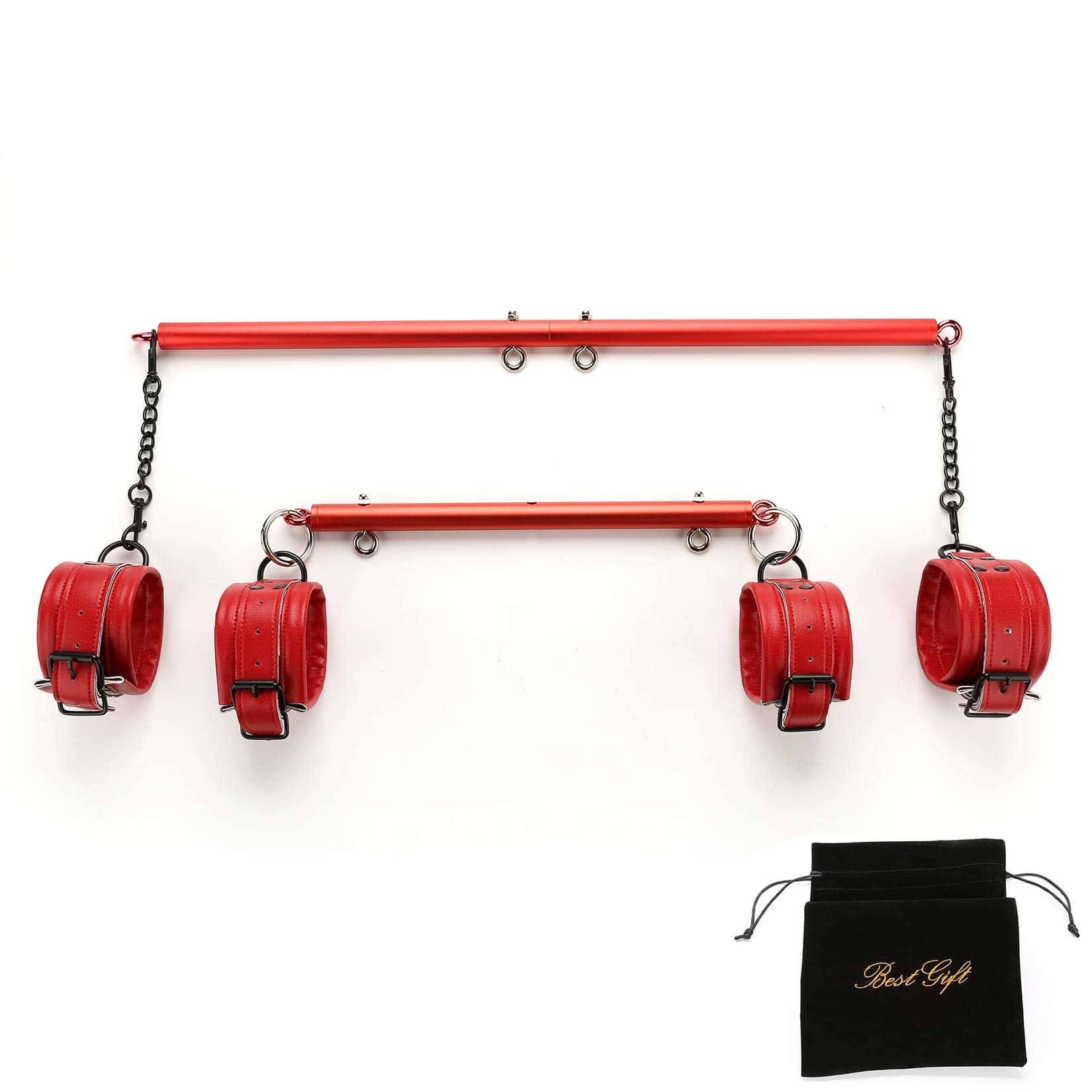 EXREIZST Barra expandible ajustable de 2 con 4 correas de