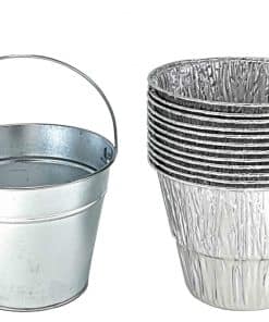 Bandeja de goteo de grasa con cubo y revestimientos para