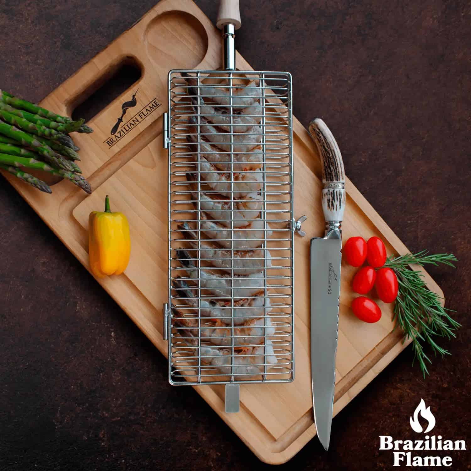 Cesta de Parrilla de Acero Inoxidable Brazilian Flame con - Imagen 5