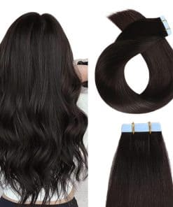YILITE Extensiones de Cabello con Cinta en Color Negro
