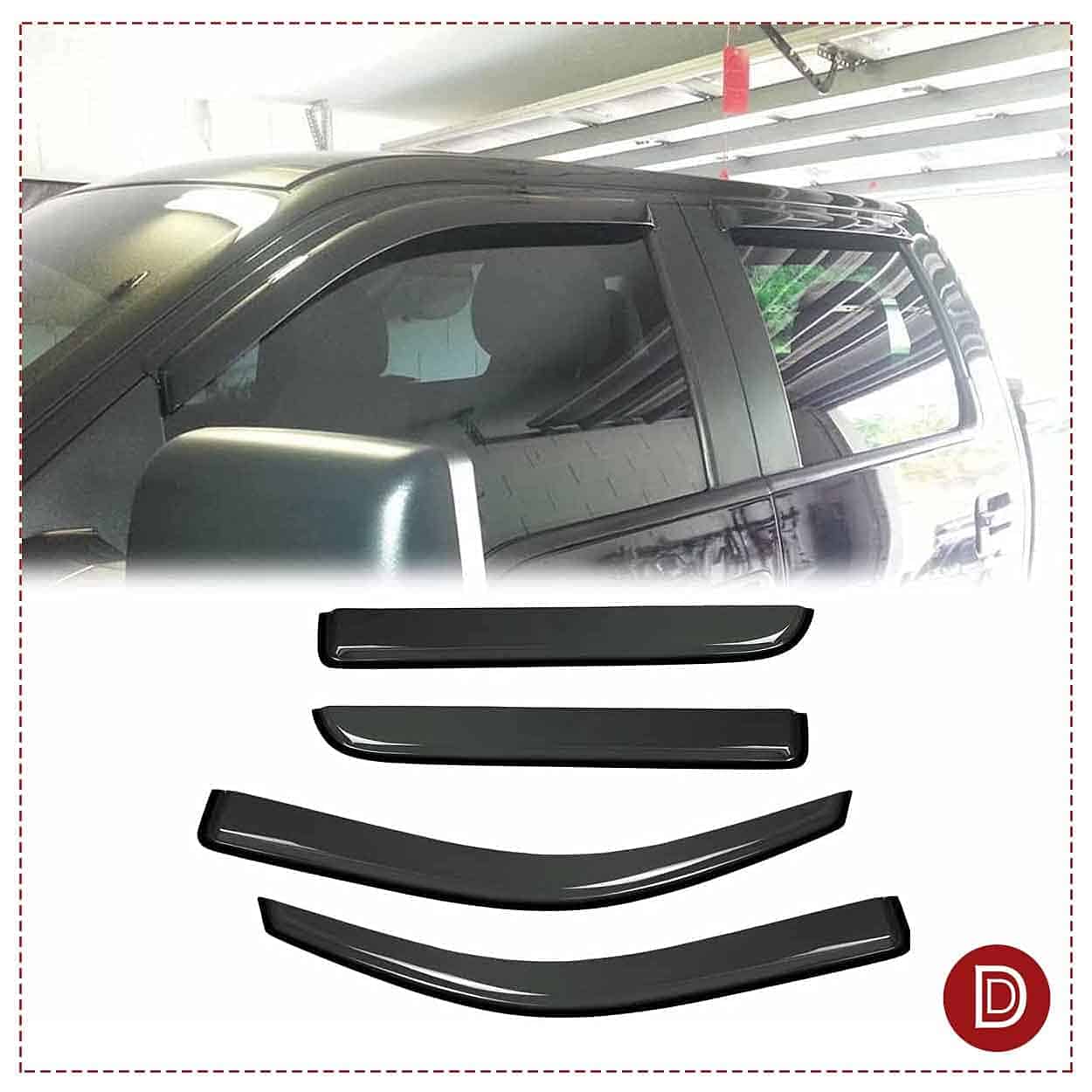 Deflector de Ventana Lateral Deebior Dark Smoke para Ford