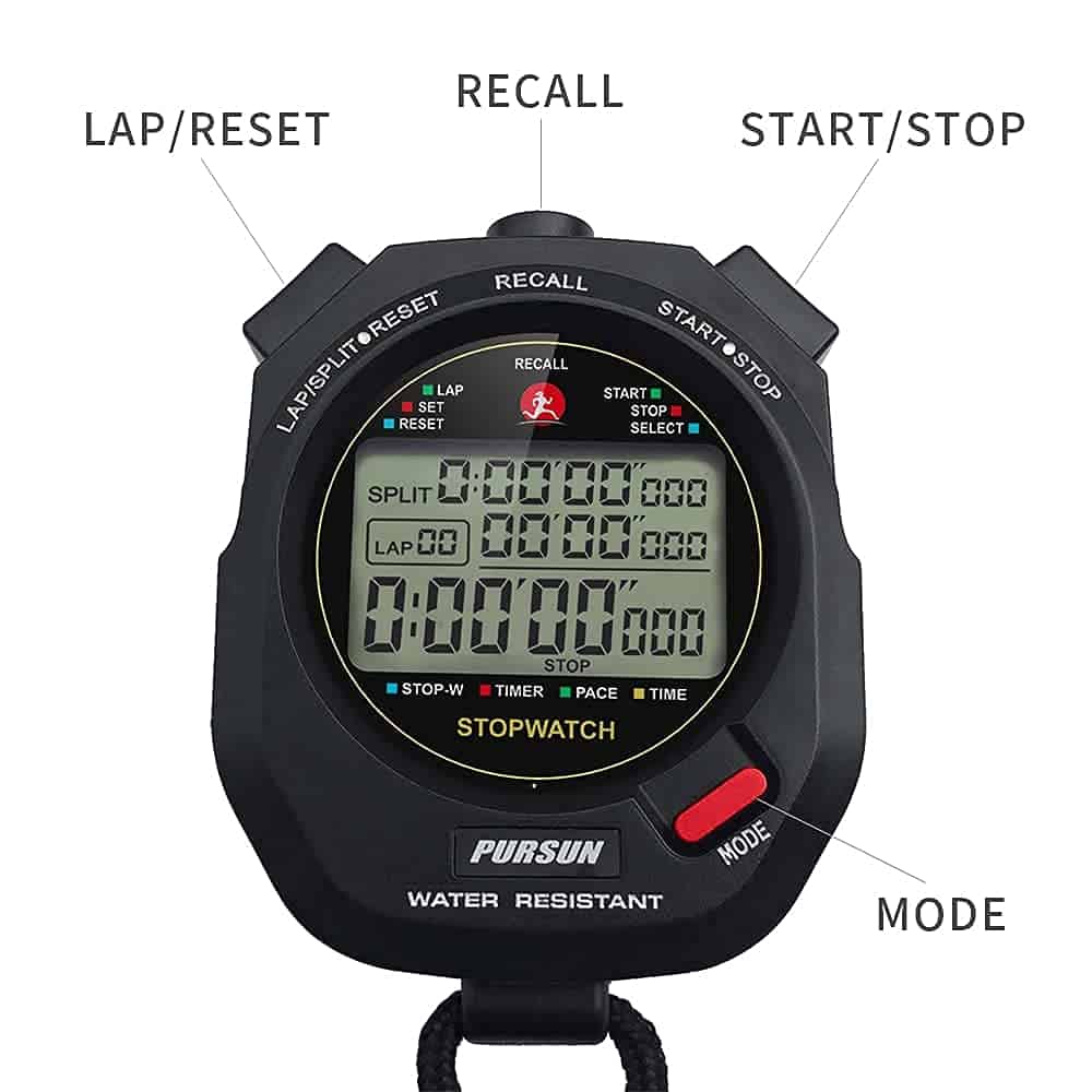 Reloj Cronómetro Profesional para Deportes 100 Vueltas, - Imagen 6