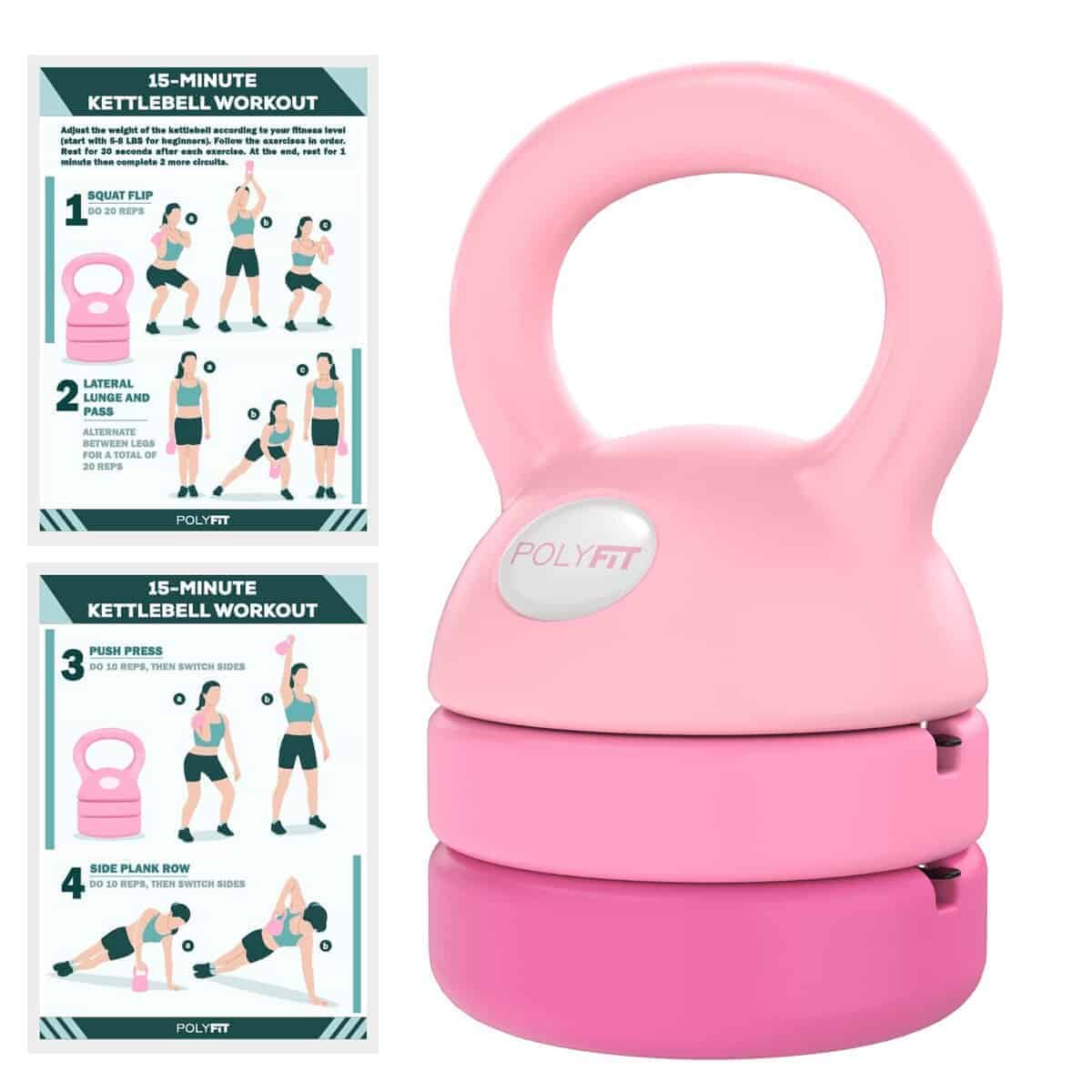 Kettlebell Ajustable Polyfit | 5 lb - 12 lb | Juego de