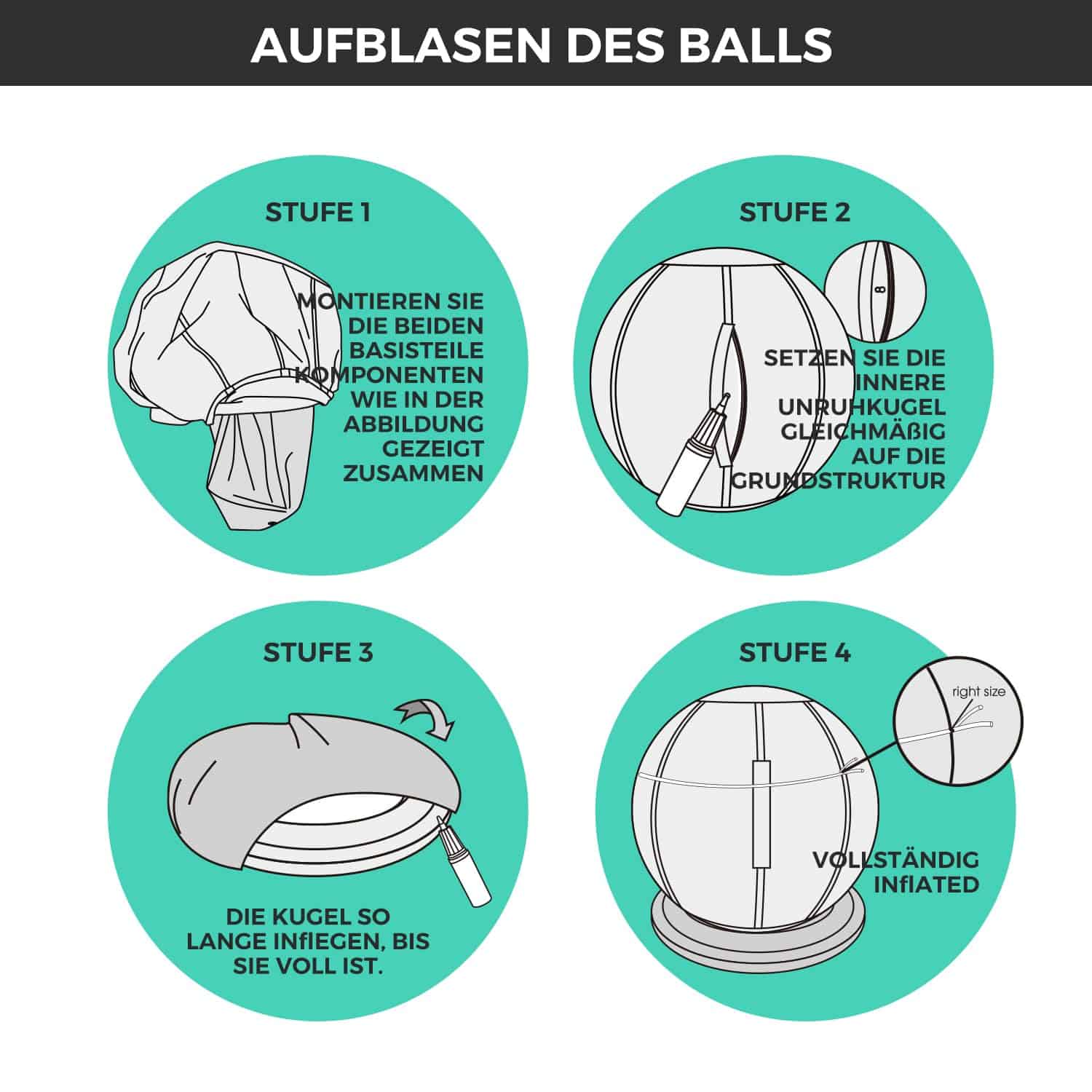 Silla de Yoga ENOVI ProBalance Deepspace Grey, 65cm - Imagen 9