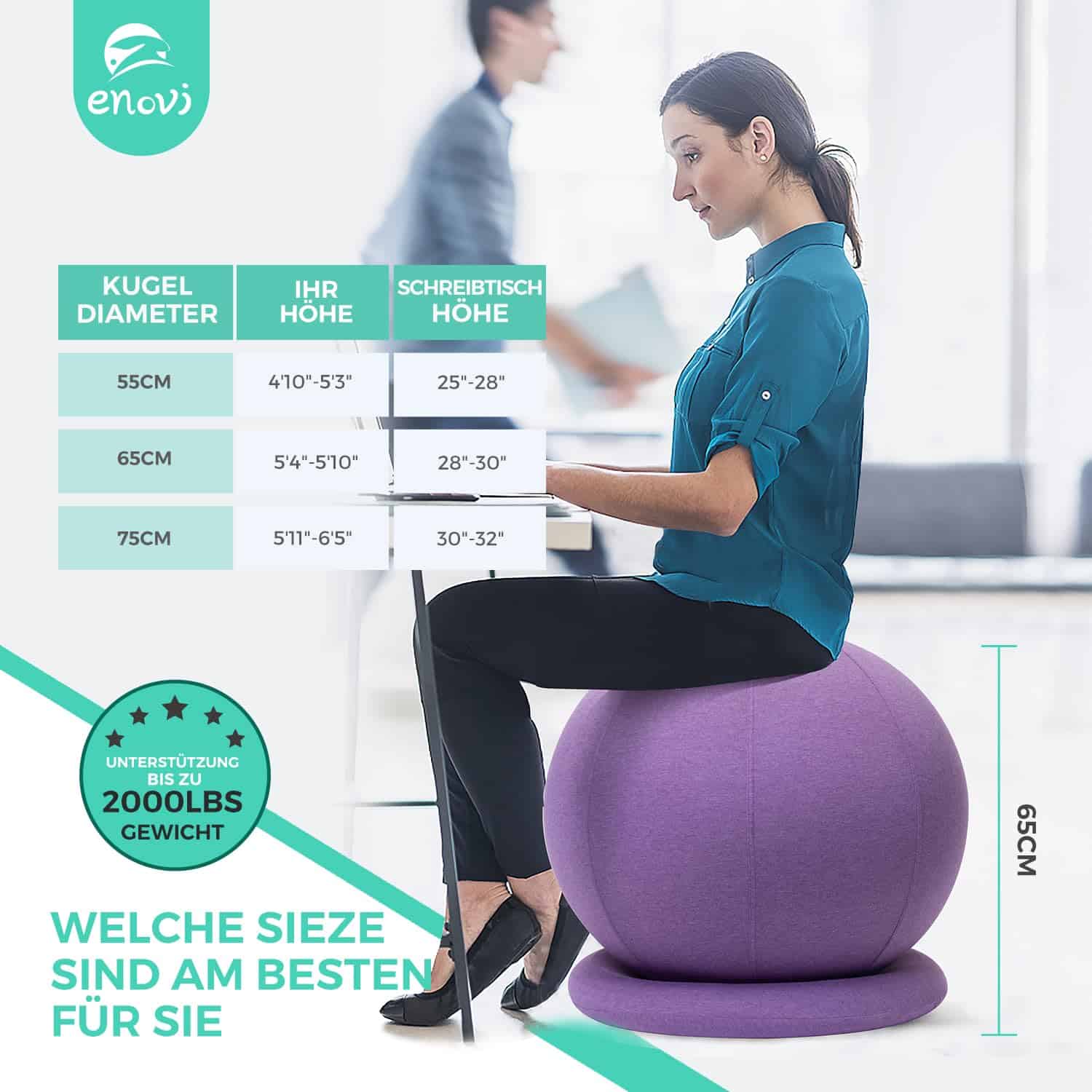 Silla de Yoga ENOVI ProBalance Deepspace Grey, 65cm - Imagen 8