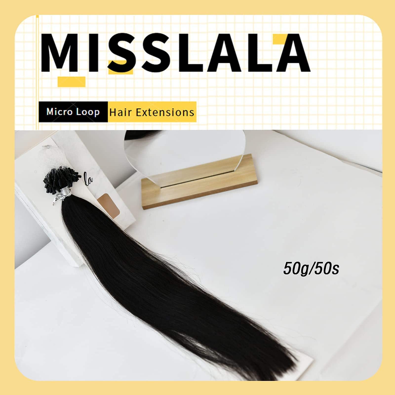 Misslala Extensiones de Cabello Microlink de 16 Pulgadas - - Imagen 5