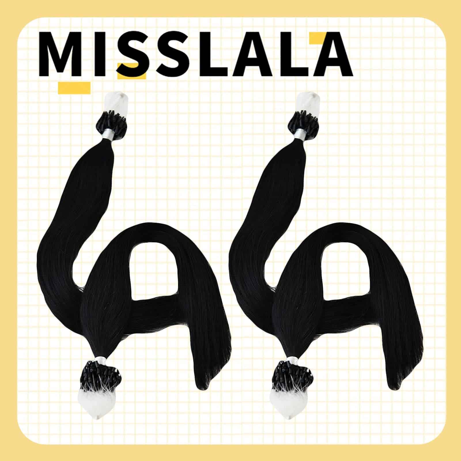 Misslala Extensiones de Cabello Microlink de 16 Pulgadas - - Imagen 8