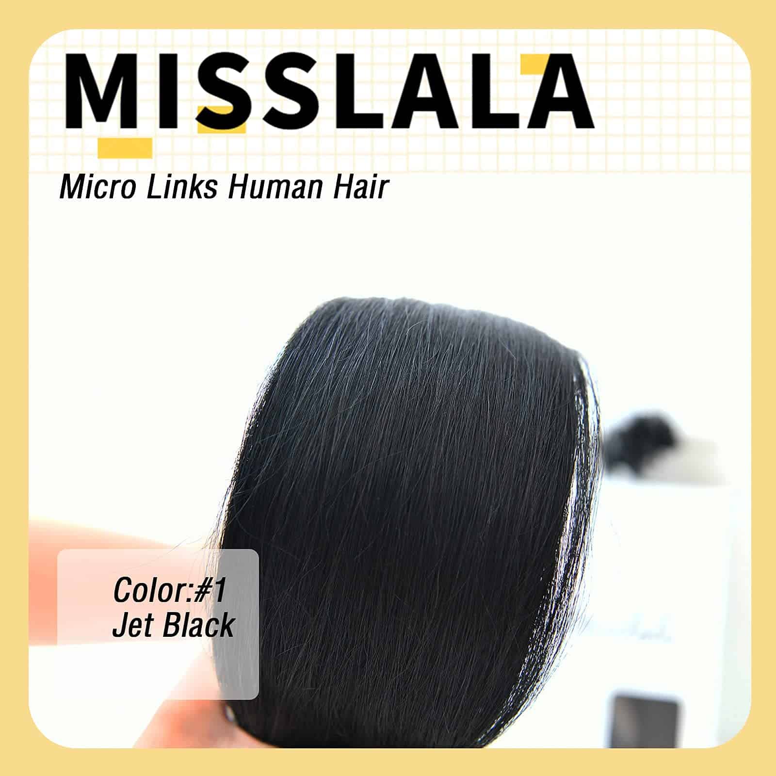 Misslala Extensiones de Cabello Microlink de 16 Pulgadas - - Imagen 6