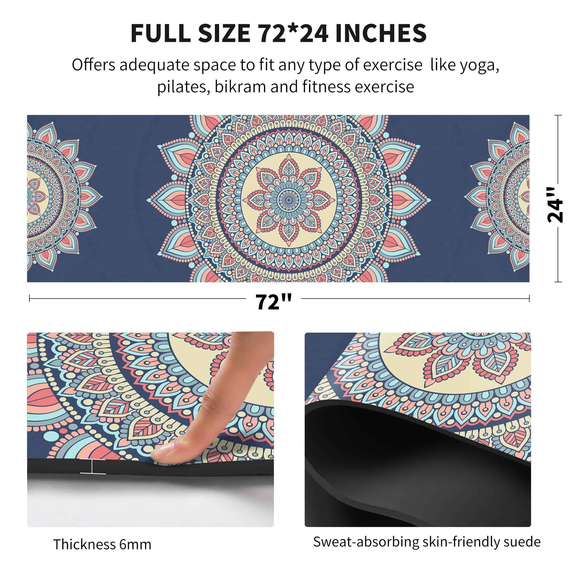 Tapete de Yoga Estampado nuveti Extra Grueso TPE -Lotus - Imagen 4