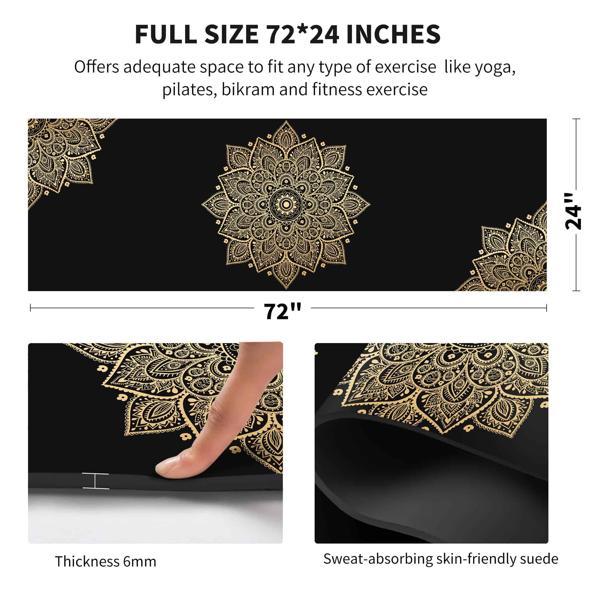 Tapete de Yoga Estampado Extra Grueso TPE -Flor-B - Imagen 4