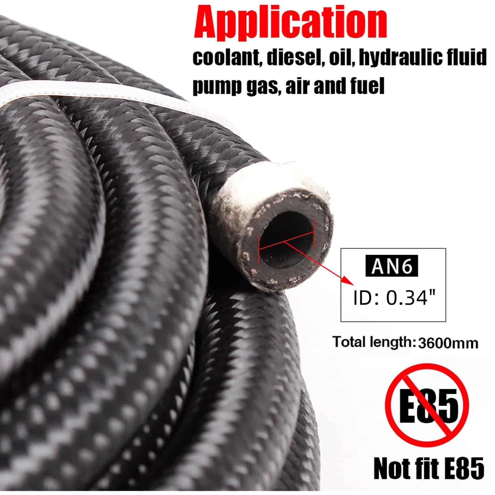 MUGE RACING 6AN 12FT Kit de Manguera de Combustible - Imagen 3