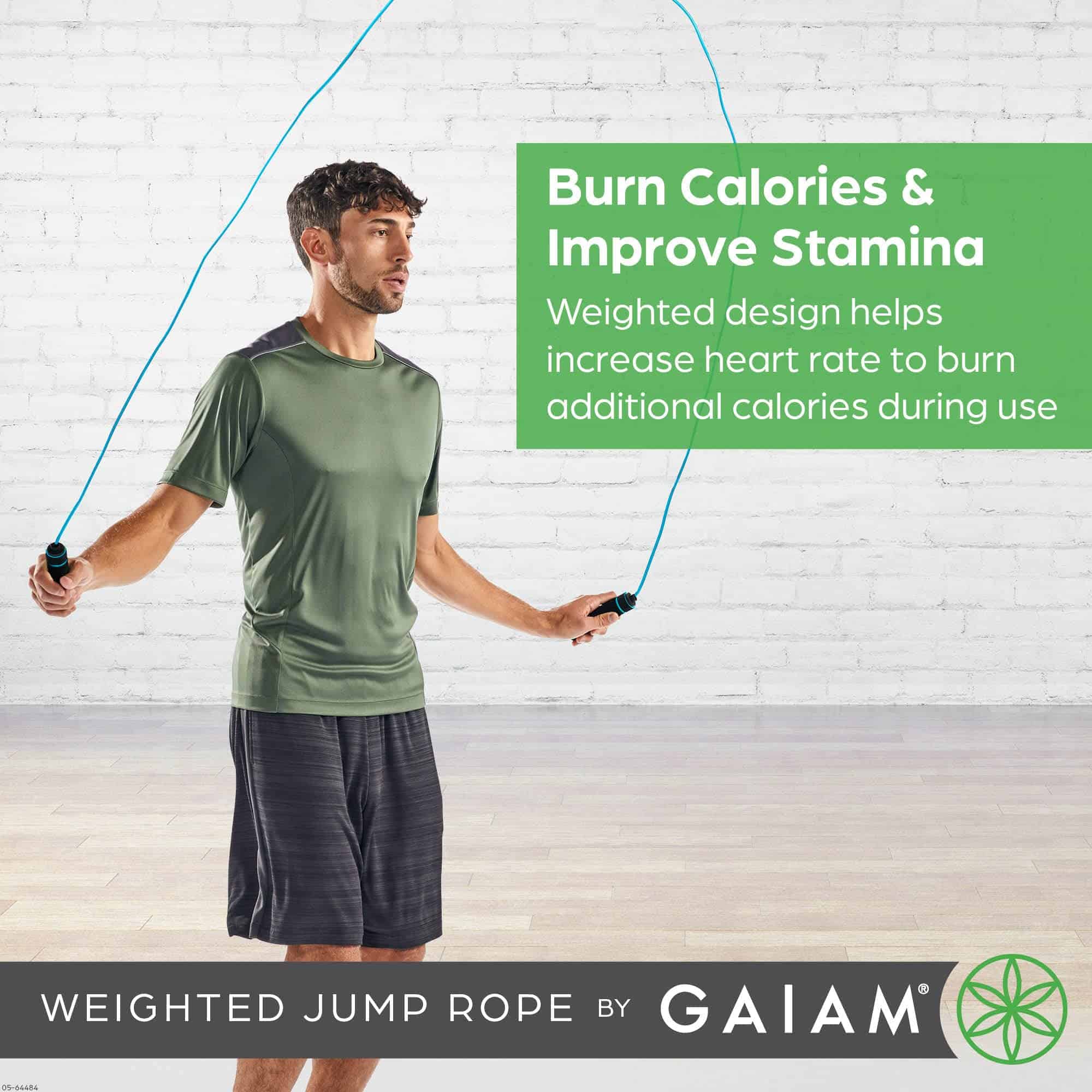 Cuerda de saltar con peso Gaiam para hombres y mujeres - - Imagen 3