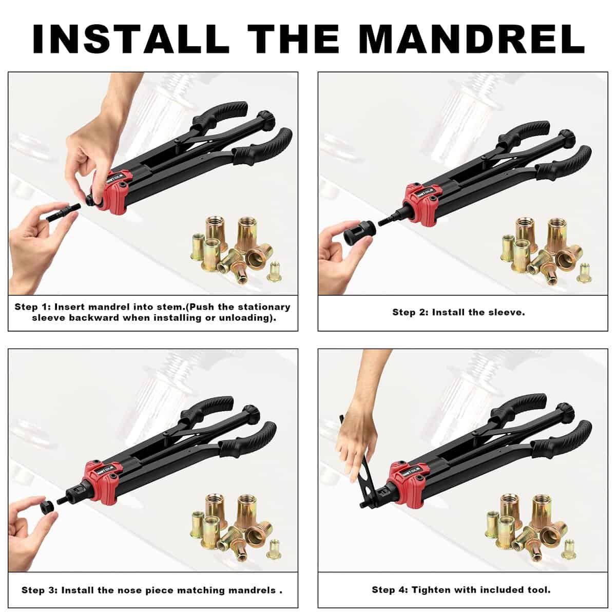 Herramienta de remache de 17" WETOLS, Kit de herramientas - Imagen 5