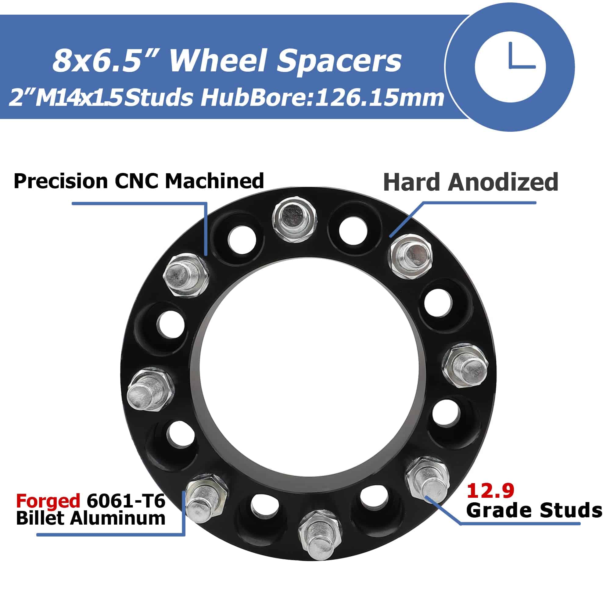 EZISOE 2pcs 8x6.5 Espaciadores de Rueda de Repuesto para - Imagen 5