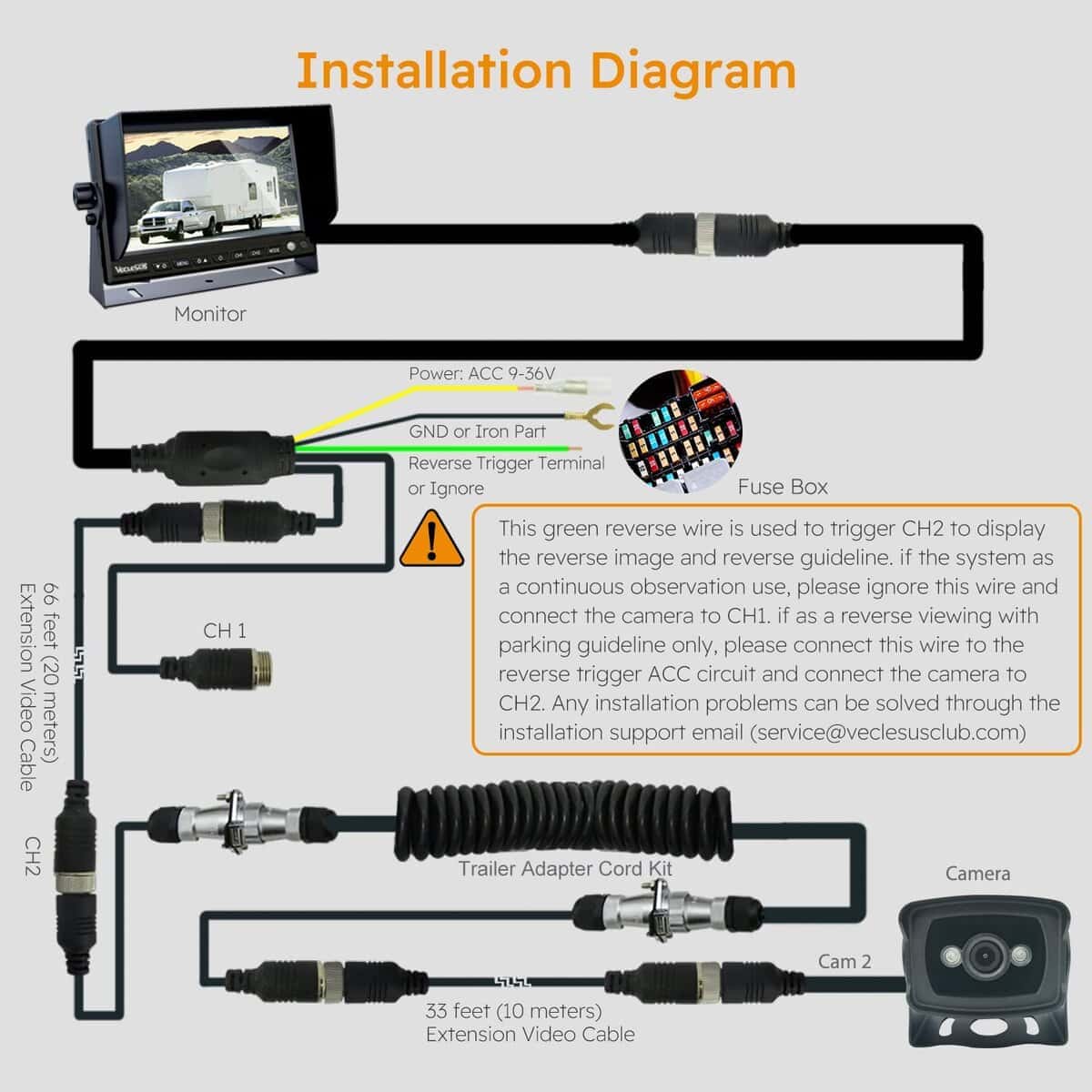 Cable de Extensión de Cámara de Respaldo Universal de 4 - Imagen 5