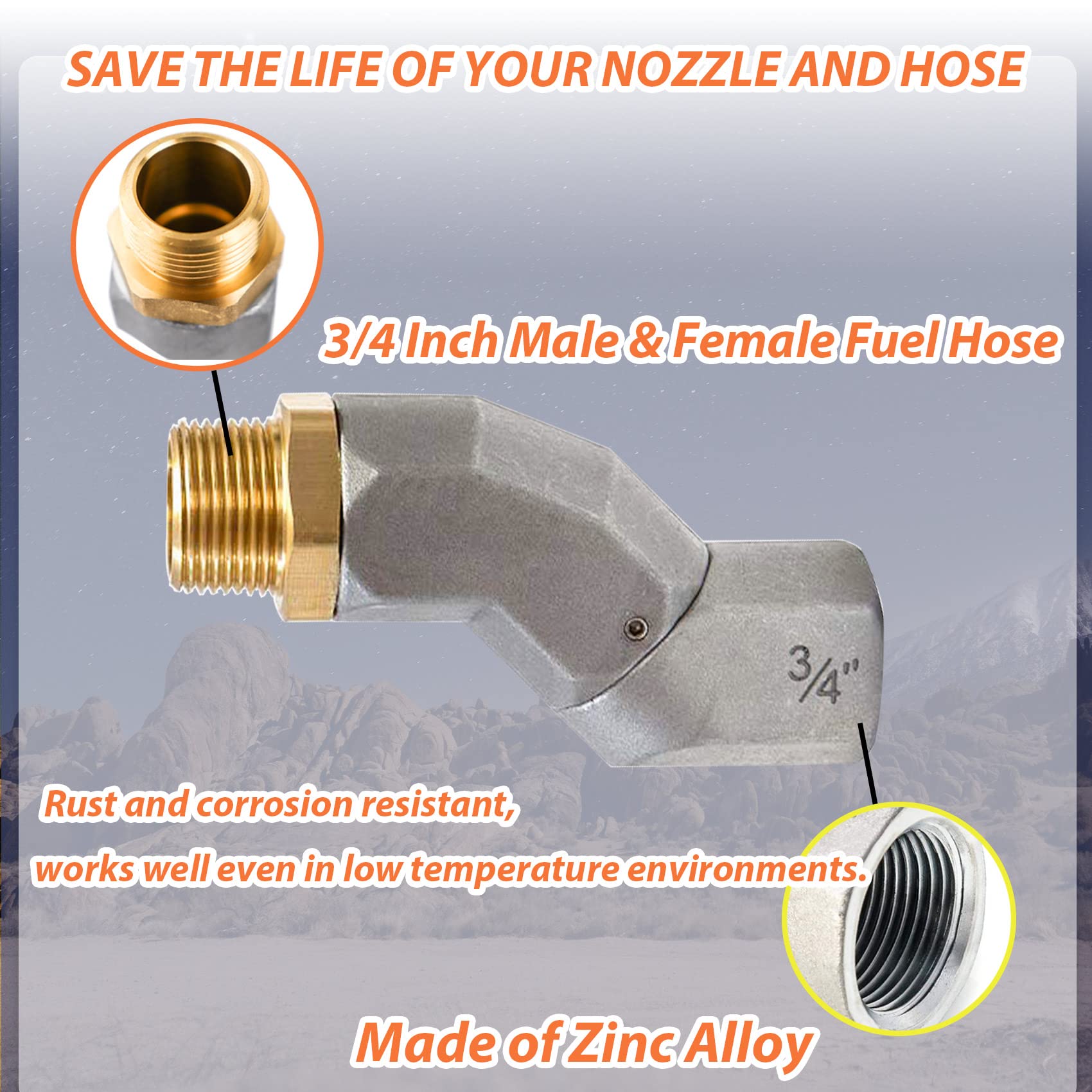 (3/4" NPT, 2PCS) Conector Giratorio de 360 Grados para - Imagen 3