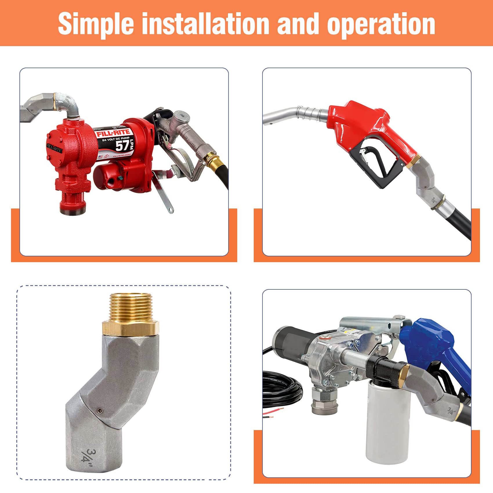 (3/4" NPT, 2PCS) Conector Giratorio de 360 Grados para - Imagen 6