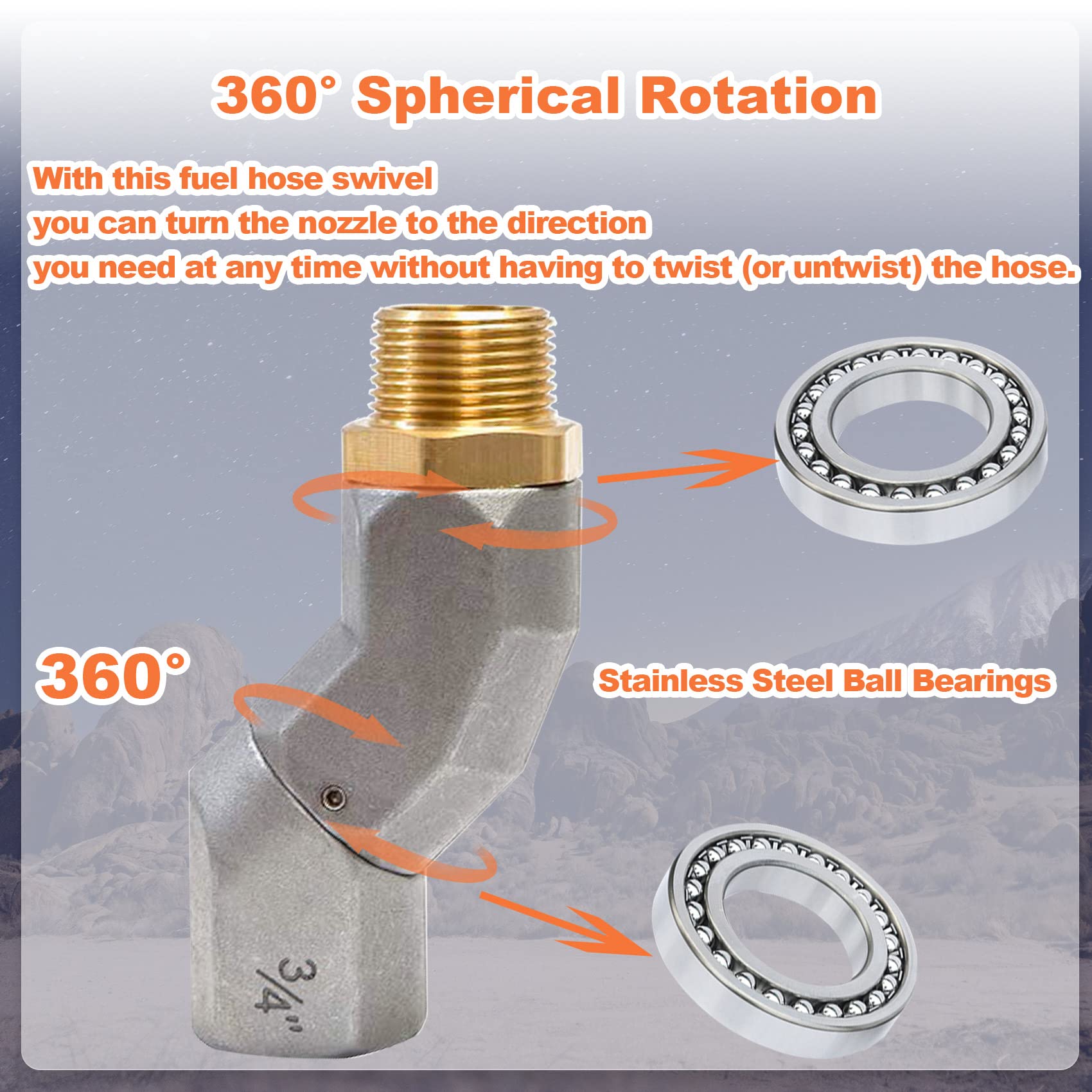 (3/4" NPT, 2PCS) Conector Giratorio de 360 Grados para - Imagen 4