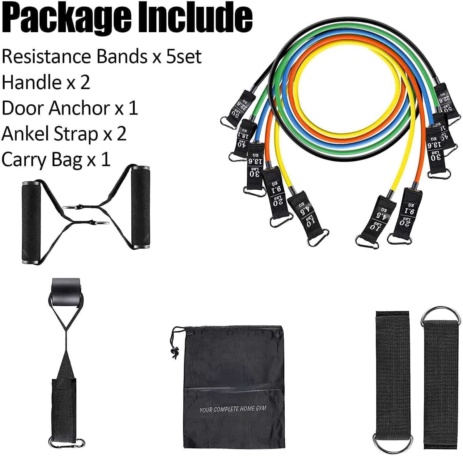 Set de Bandas de Resistencia con Mangos Grandes, Bandas de - Imagen 9
