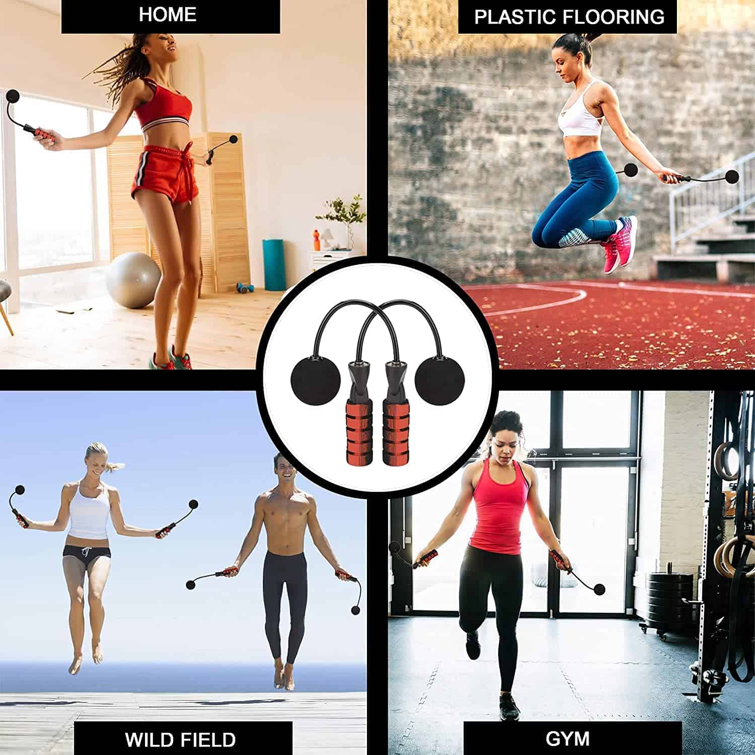 Maxwealth Cordless Jump Rope con Barra de Pilates y Bandas - Imagen 4