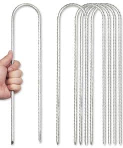 EISENSP 6pcs Pesados Estacas de Rebarra Galvanizada para