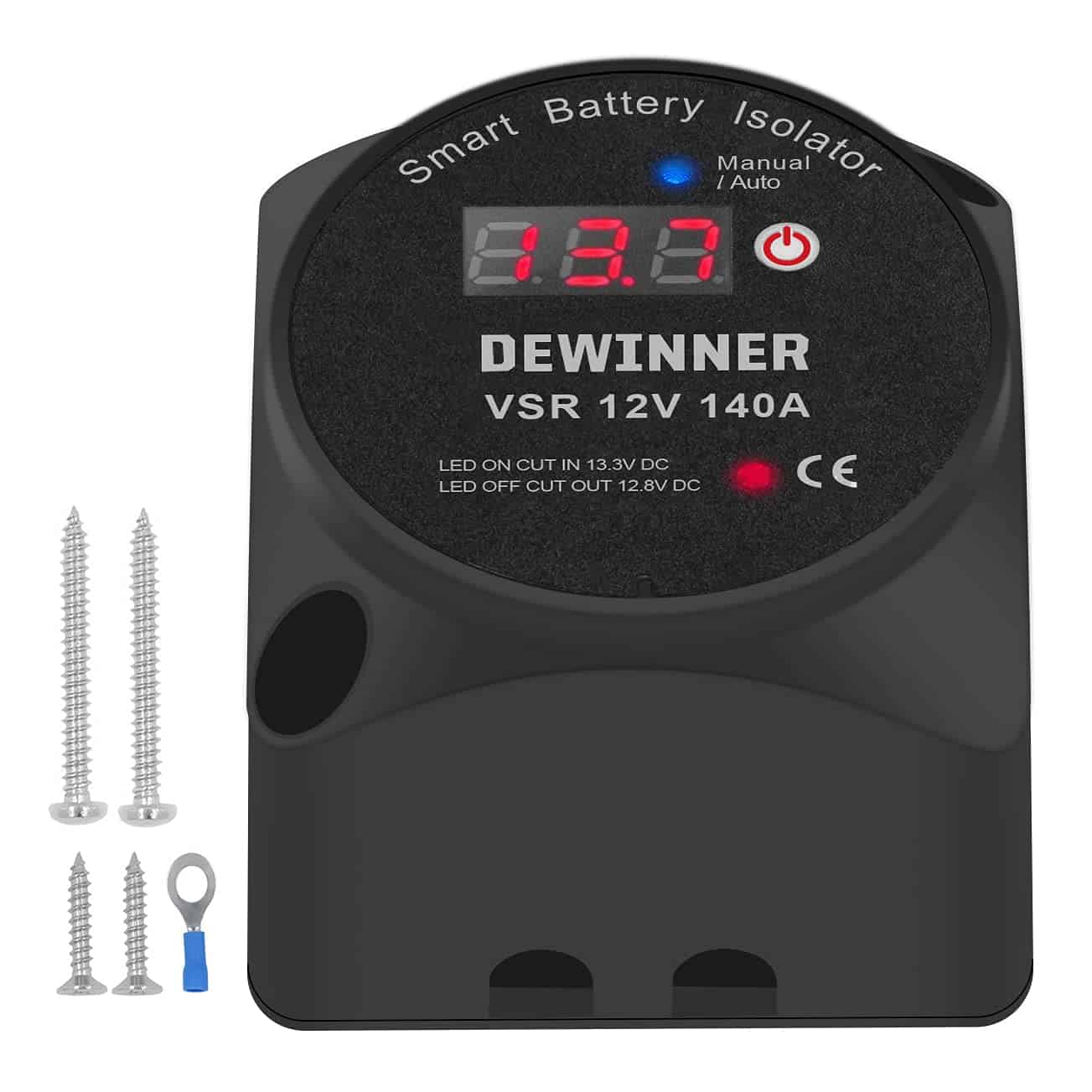 DEWINNER 12V 140Amp Dual Battery Isolator Manual/Auto Modes