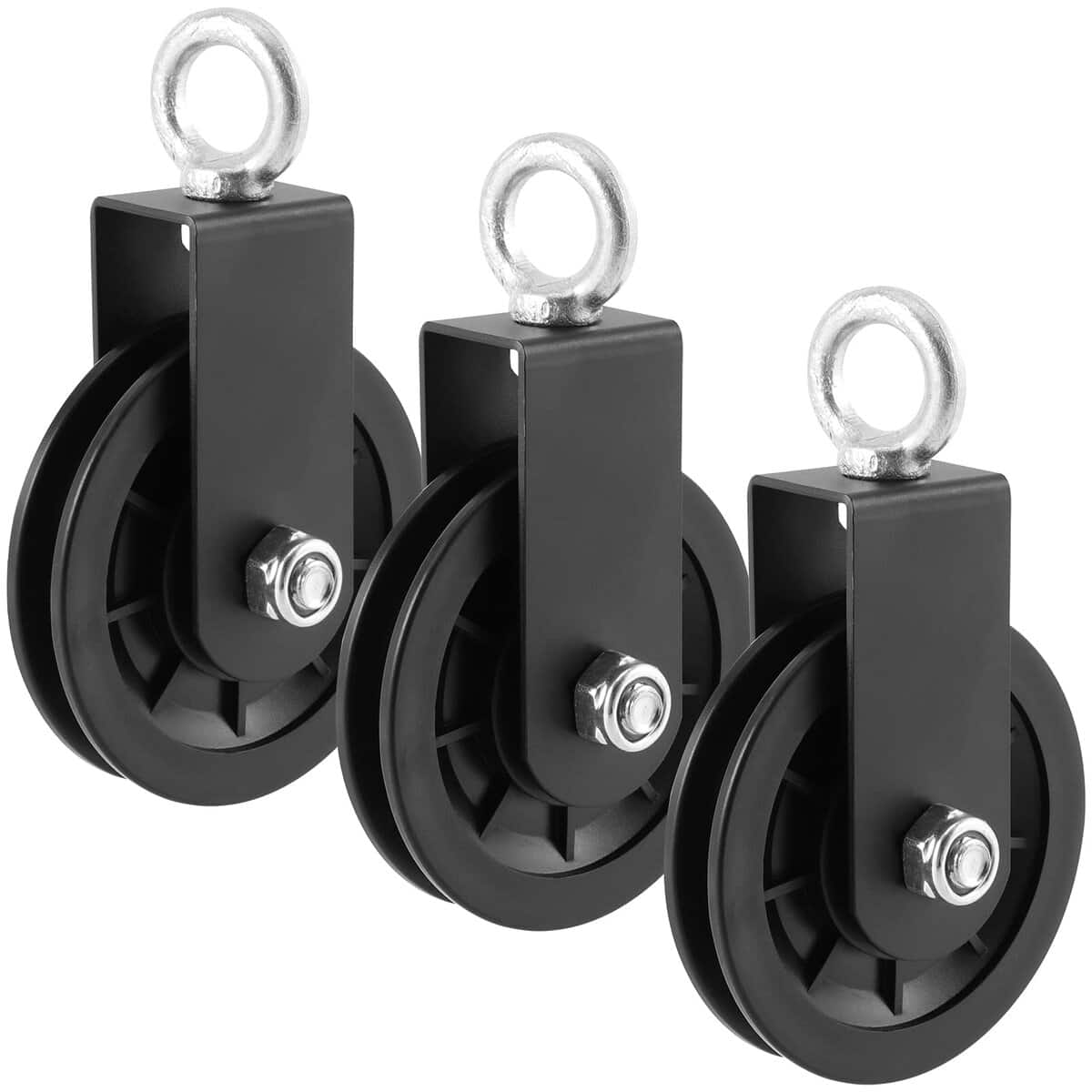 3 Pack 3.54 in/90 mm Polea del Sistema de Cable con