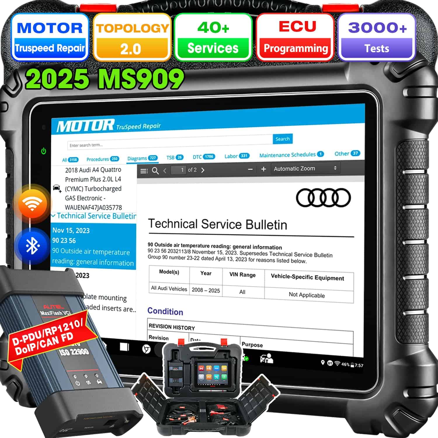 Escáner Autel MaxiSys MS909, Diagnósticos Inteligentes 2025