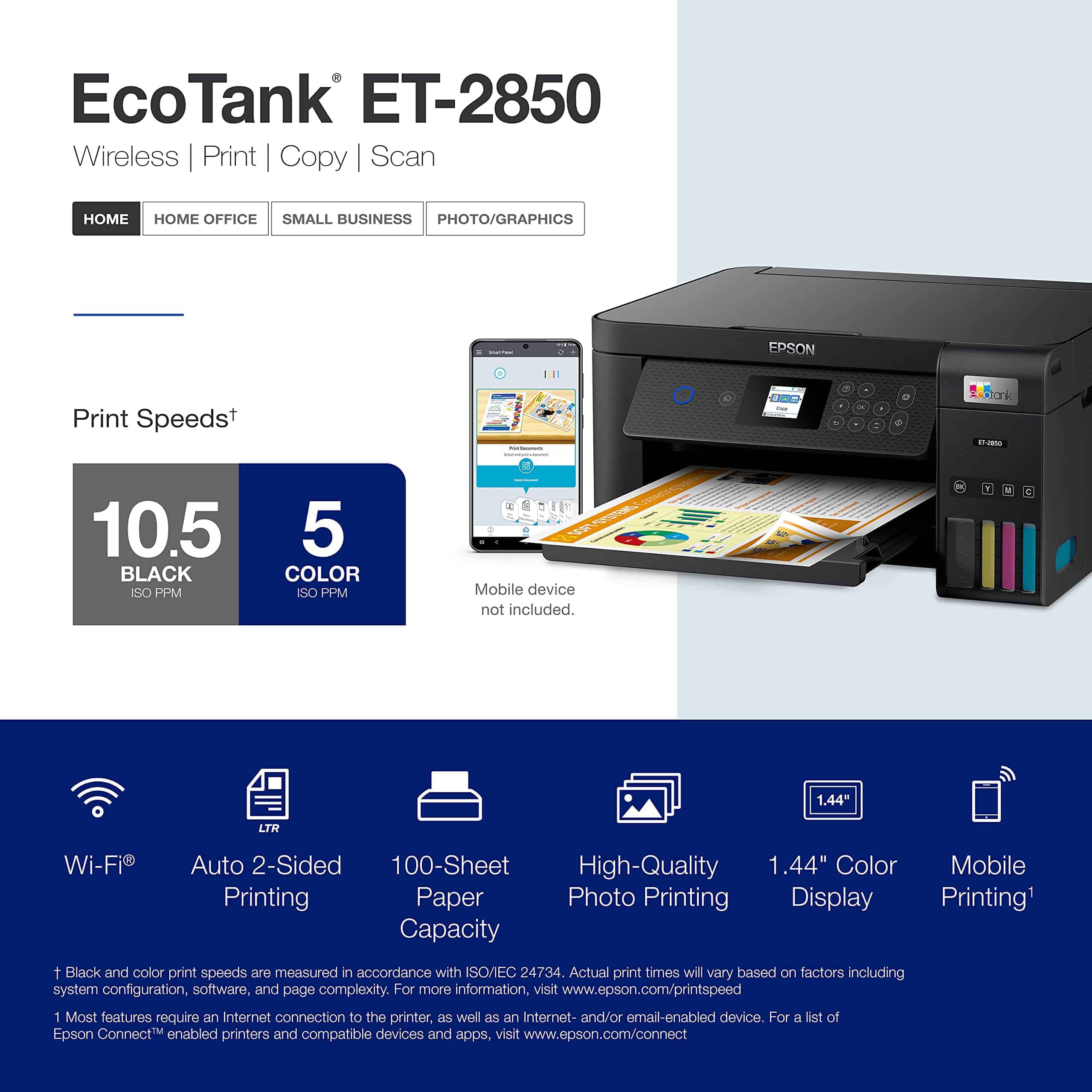 Impresora multifuncional Epson EcoTank ET-2850 sin - Imagen 5