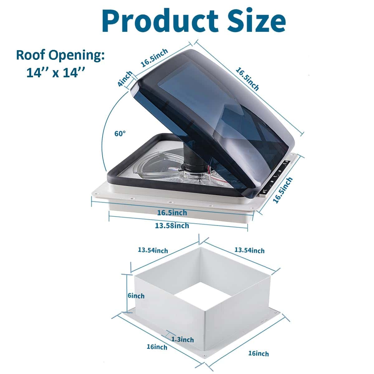 Extractor de Ventilación para Techo de RV 12V Control - Imagen 7
