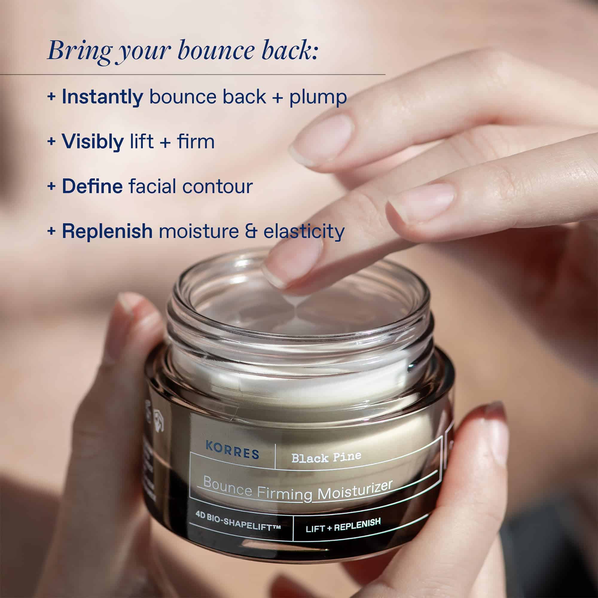 Hidratante reafirmante KORRES Black Pine Bounce, 1.35 fl. - Imagen 3