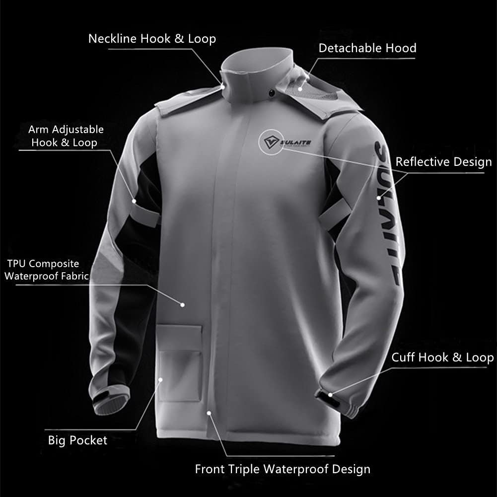 Conjunto de 2 piezas de ropa de lluvia para moto con - Imagen 3